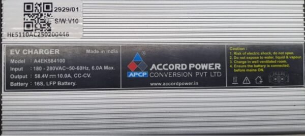 Accord Power Conversions 58.4V 10A LFP Charger for Hero Electric (16S, CAN Model)