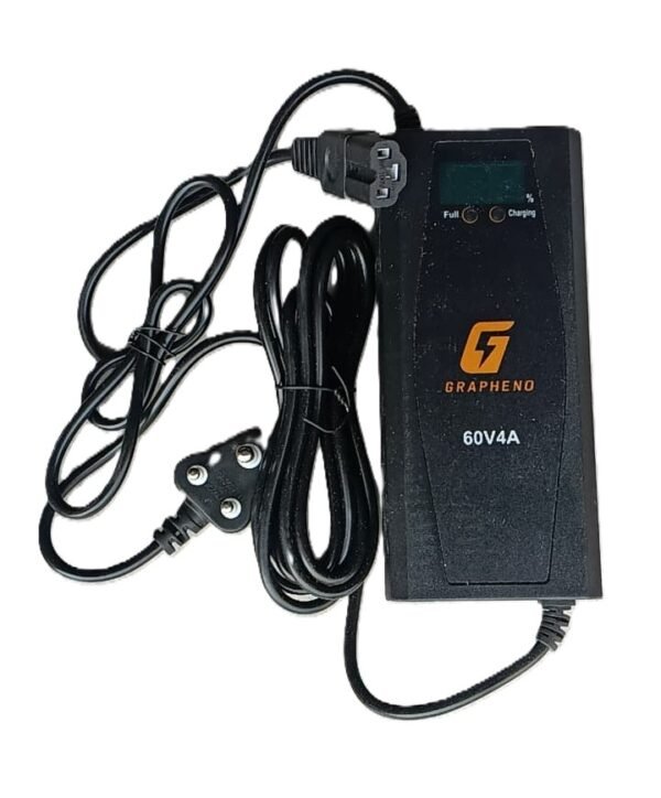 60V 4A Graphene Battery Charger with Percentage Indicator