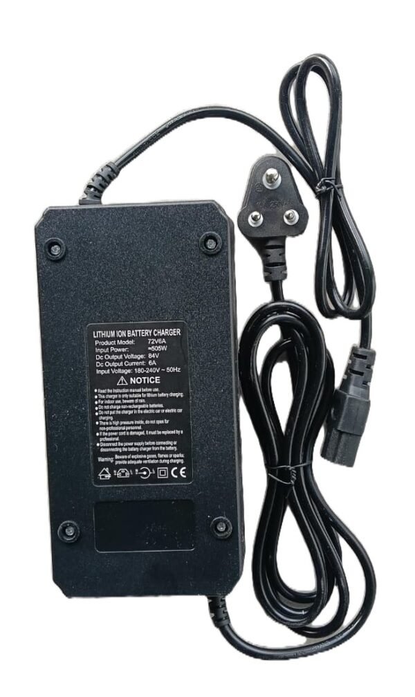84V 6A Smart Lithium Charger for 20S NMC Li-ion Battery – Auto Cut & LED Indicator | QSD