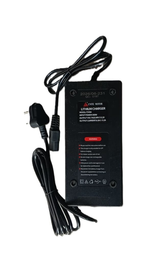72V 6A Lithium-Ion Battery Charger for 20S Battery Pack | Auto-Cut EV Charger | Electric Scooter Battery Charger